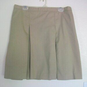 Dennis Pleated Khaki Uniform Skirt Sz Junior 19